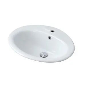 Tecnomat LAVABO DA INCASSO ALISEO IN CERAMICA BIANCA OVALE CON FORO 58x16,5x47 cm (LxHxP)