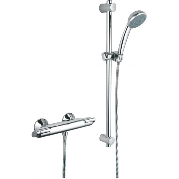 grohe precision trend - miscelatore termostatico con supporto doccia regolabile e manopola doccia cromato - 34237000