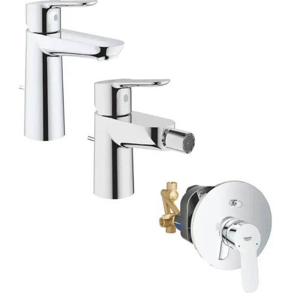 set miscelatori grohe bauedge lavabo bidet e doccia incasso con deviatore