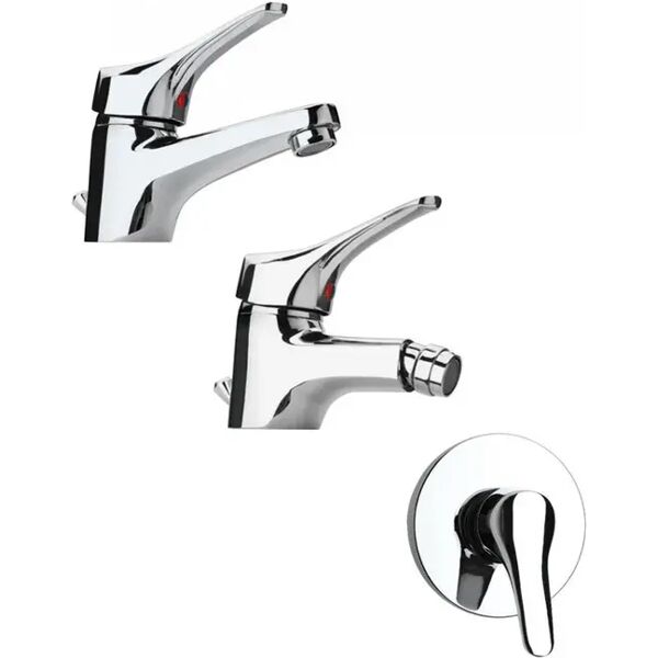 set miscelatori paini pilot lavabo bidet e doccia incasso cromato