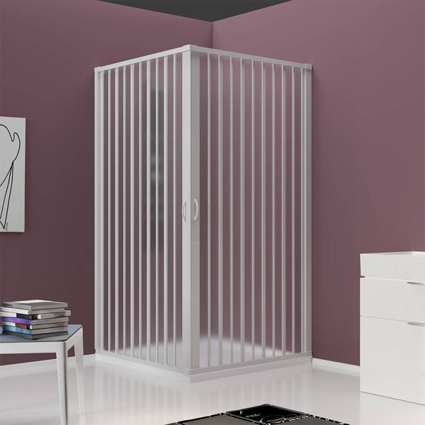 eden box doccia angolare 70x70 regolabile reversibile in pvc a soffietto