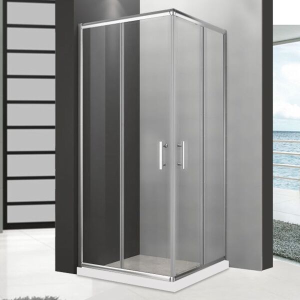 arcdesign selection box doccia 70x120 h195 da 6mm profilo in alluminio cromo e cristallo trasparente