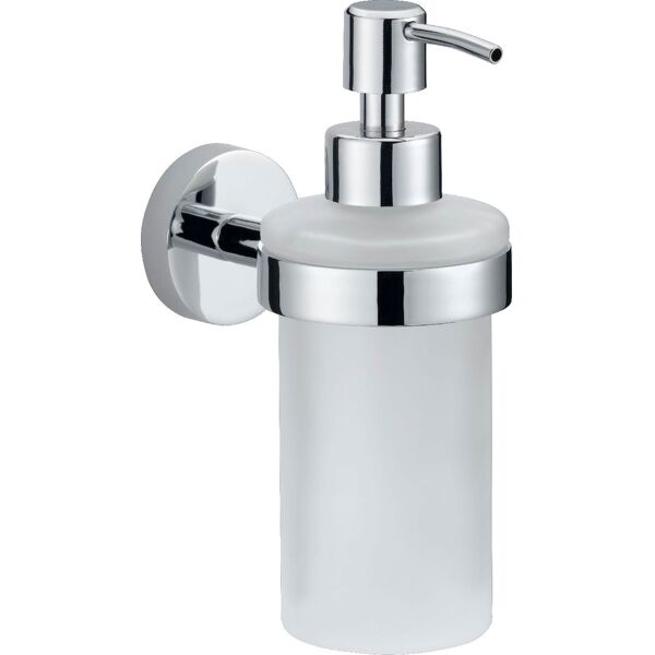 tesa 40323-00000-00 dispenser sapone da parete portasapone liquido in metallo / vetro satinato - 40323 smooz