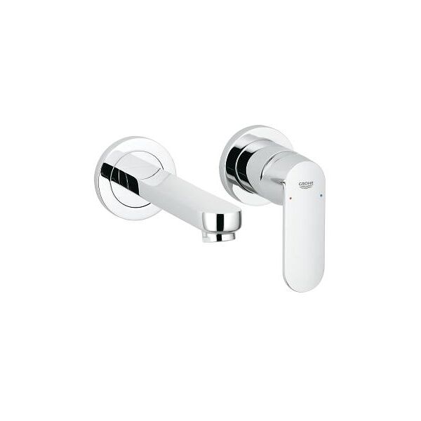 grohe 19381000 miscelatore lavabo da parete rubinetto bagno monocomando colore cromo - 19381000 eurocosmo