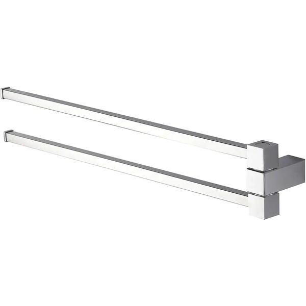 tecnomat portasalviette a snodo doppia barra serie vanity in metallo cromato fissaggio a muro