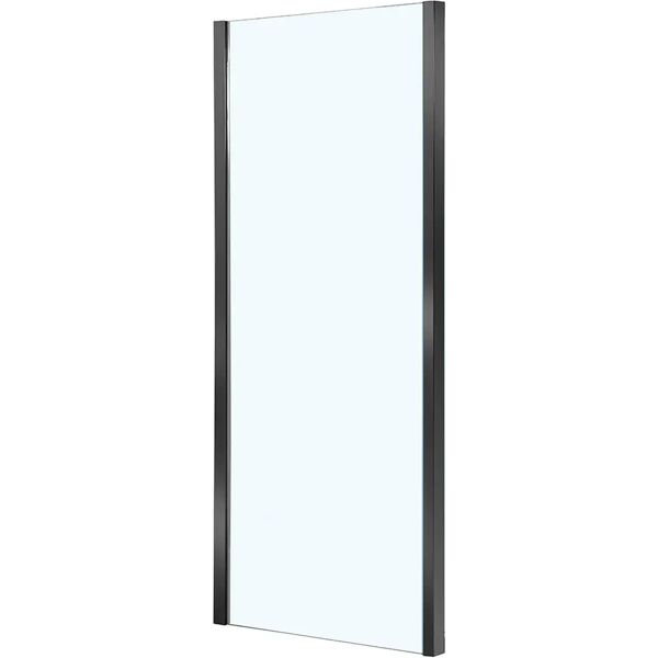 tecnomat lato fisso fenis 70 cm h 190 cm vetro temperato trasparente 6mm profili metallo nero