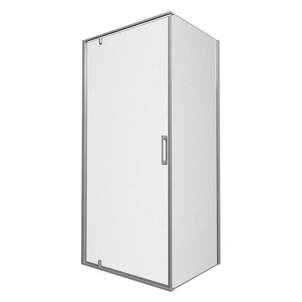 tecnomat porta luce battente (98-100) h200 cm profili cromo trasparente 6 mm abbinabile lato fisso