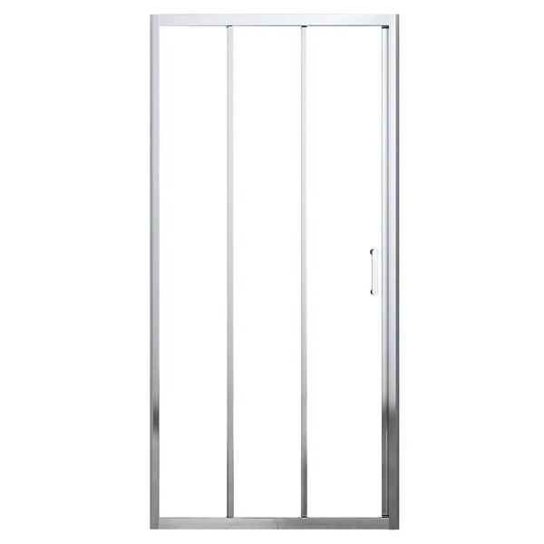 tecnomat porta doccia venere 3a scorrevole 96-100 h190cm vetro temperato 5 mm trasparente profili cromo