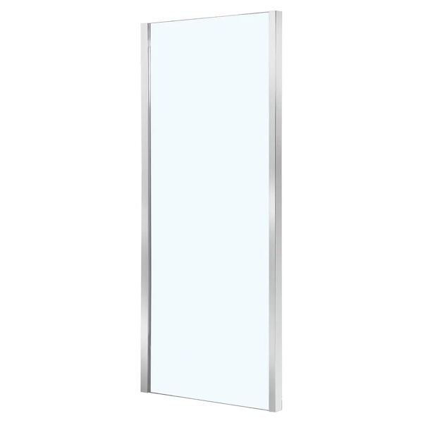 tecnomat lato fisso plixo 80 cm h190 cm vetro temperato 6 mm trasparente profili cromo