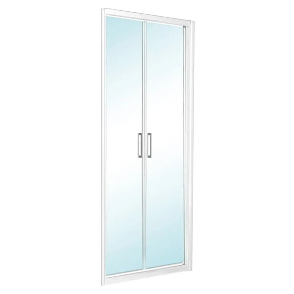 tecnomat porta doccia vita saloon 77-82 h 195 cm vetro temperato trasparente 6 mm profili bianchi