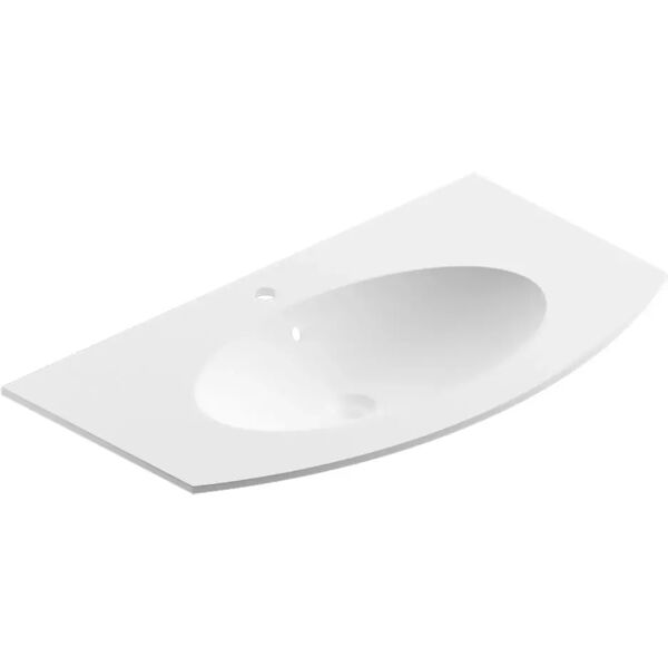 tecnomat lavabo da incasso modul round in mineral marmo bianco matt 1 vasca 90x1,2x51 cm (lxhxp)