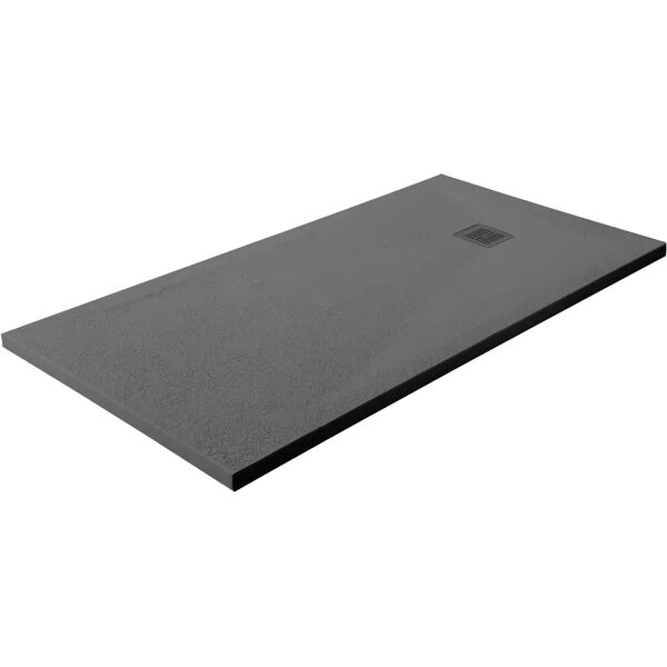 tecnomat piatto doccia strin effetto pietra in marmoresina grigio 70x90 cm h 2,7 cm piletta Ø 90 mm