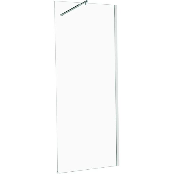 tecnomat walk in separe 120 cm h 200 cm vetro temperato trasparente 8 mm profili alluminio cromato