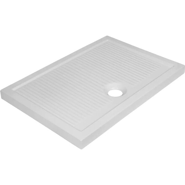 azzurra piatto doccia   serie trendy in ceramica bianco 70x100 cm h 6,5 cm piletta Ø 90 mm