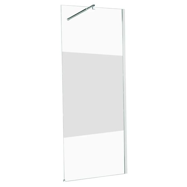 tecnomat walk in separe 120 cm h 200 cm vetro temperato serigrafato 6 mm profili alluminio cromato