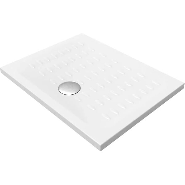 azzurra piatto doccia  serie ellisse in ceramica bianco 70x90 cm h 4 cm piletta Ø 90 mm