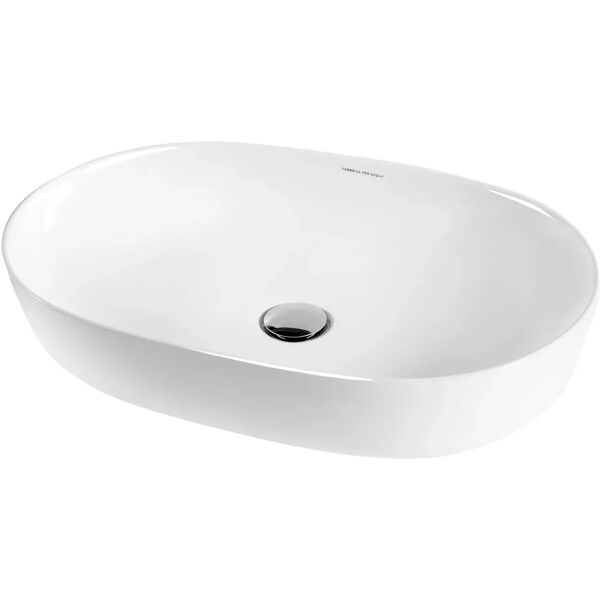 tecnomat lavabo d'appoggio diuk in ceramica  bianca ovale 60,5x13,5x40,5 cm (lxhxp)