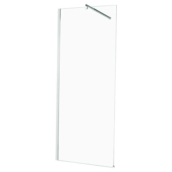 tecnomat walk in separe 100 cm h 200 cm vetro temperato trasparente 6 mm profili alluminio cromato