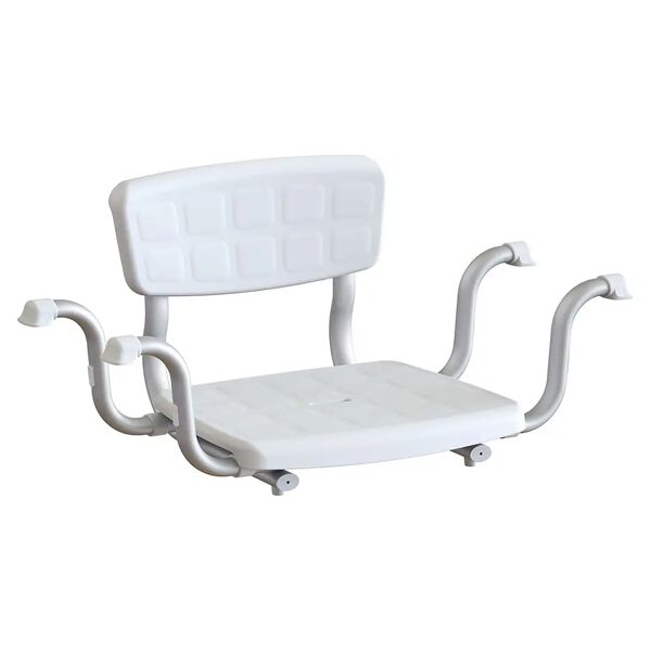 tecnomat sedile per vasca bianco con schienale in polipropilene 37x32 cm altezza da 66 a 77 cm