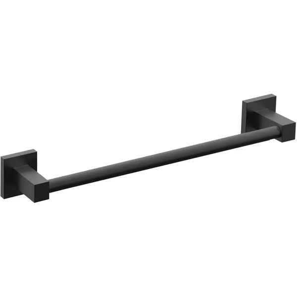 tecnomat barra portasalviette serie kubik 30 cm in acciaio nero opaco fissaggio a muro e adesivo