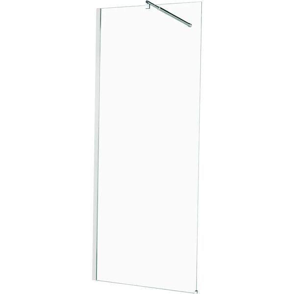 tecnomat walk in separe 120 cm h 200 cm vetro temperato trasparente 6 mm profili alluminio cromato