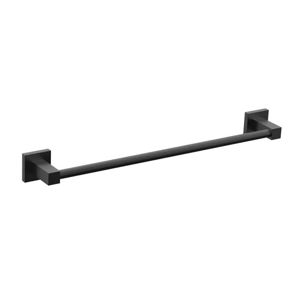 tecnomat barra portasalviette serie kubik 45 cm in acciaio nero opaco fissaggio a muro e adesivo