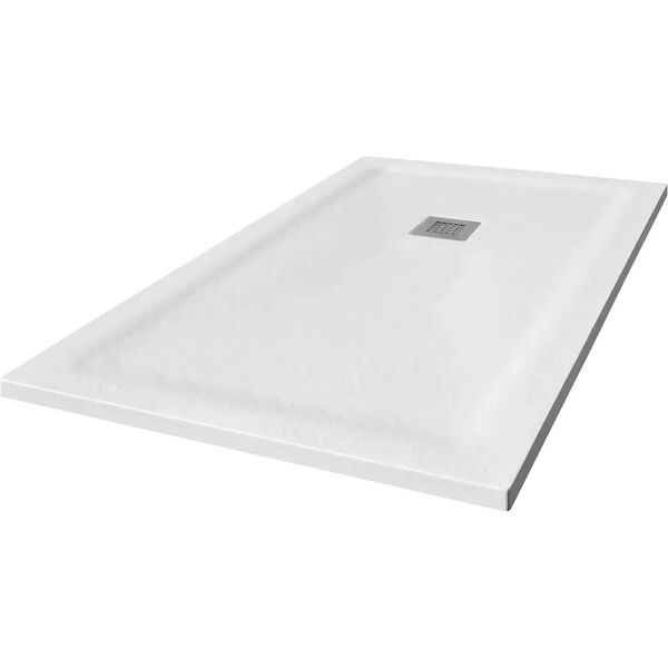 tecnomat piatto doccia nature plus effetto pietra marmoresina bianco 80x100 cm h 3,3 cm piletta Ø 90 mm