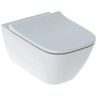 Geberit SMYLE SQUARE VASO SOSPESO RIMFREE A CACCIATA CON FISSAGGIO NASCOSTO E SEDILE WC SOFT-CLOSE BIANCO 500.683.01.1