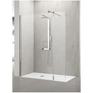 Novellini Kuadra H Walk-In 47/50 Vetro Trasparente Profilo Cromato Codice Prod: Kuadh50-1k