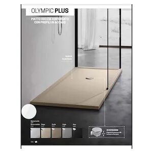 Novellini Olympic Plus Piatto Doccia Acrilico 120x70 H4,5 Piletta Ø 90 Bianco Codice Prod: Ol120704-30