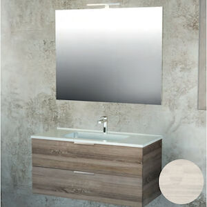 Novellini Esa Base Monobl Sospeso 2cassetti L 80 P46,5 H49,5 C/cons Quadra/specchio/led Bianco Sf Codice Prod: Esa800z