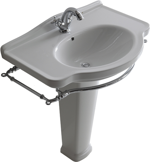 Galassia Ethos lavabo sospeso o su colonna 75 cm Con Colonna