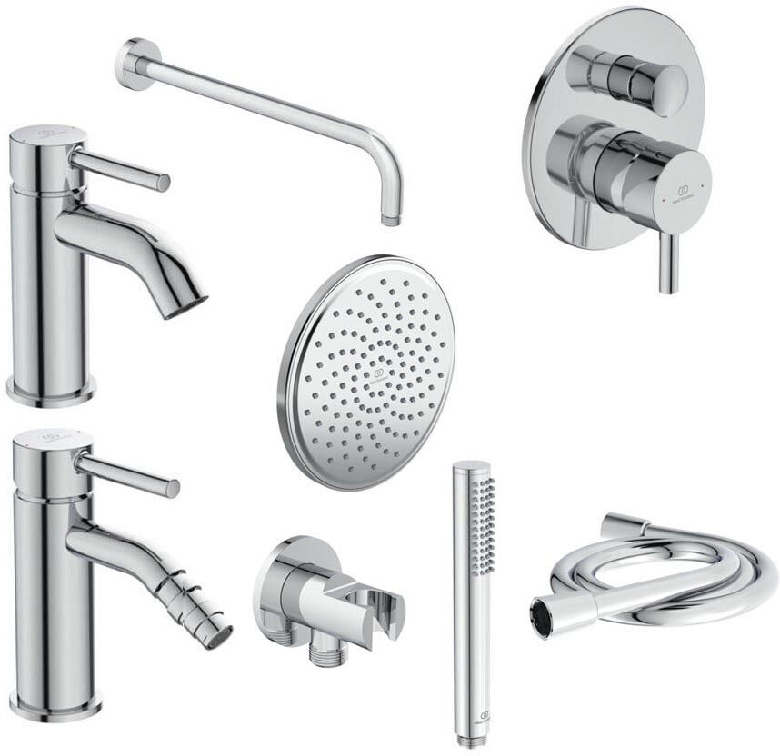 "Ideal Standard Ceraline Kit Rubinetteria Completo Lavabo, bidet e doccia Cromo"