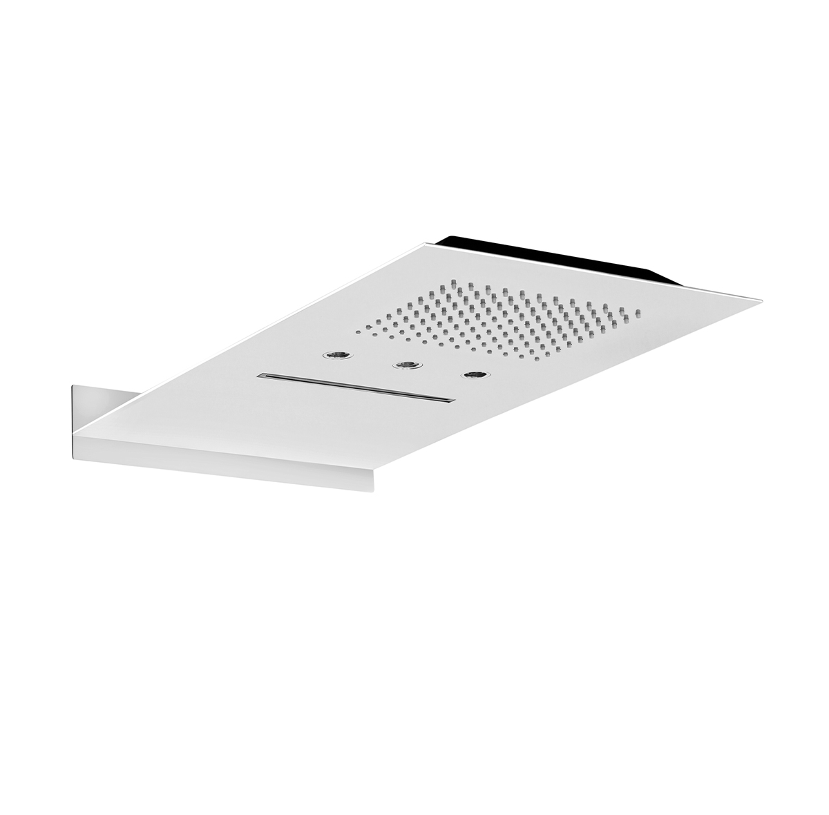 "Soffione a parete con cromoterapia in acciaio inox 2 getti e 3 led 530x300 Poliertem Edelstahl"