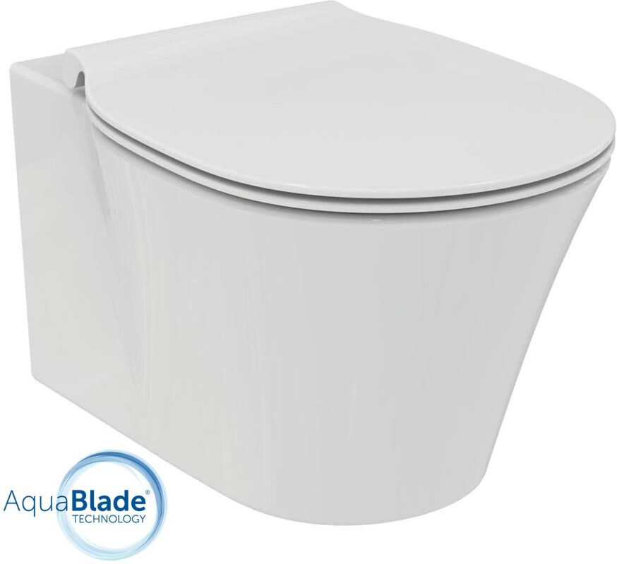 Vaso sospeso Aquablade Ideal Standard Connect AIR completo di coprivaso rallentato