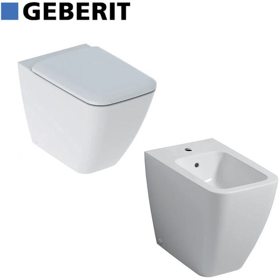 Sanitari Filo Muro Geberit iCon Square vaso rimfree bidet e coprivaso rallentato