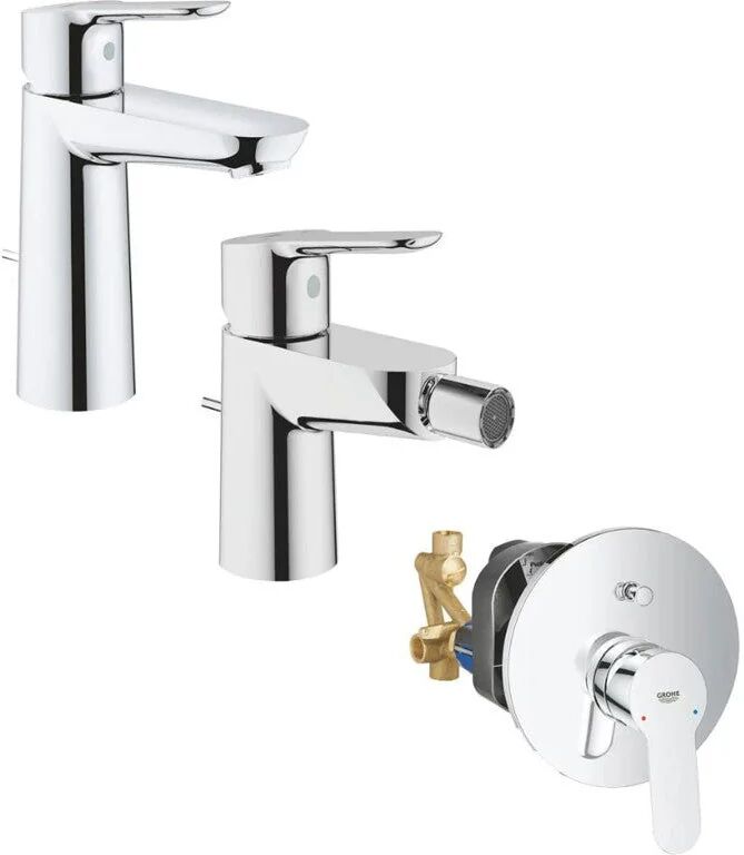 Set Miscelatori Grohe Bauedge Lavabo Bidet E Doccia Incasso Con Deviatore