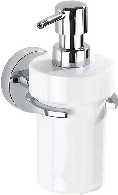 Wenko Vacuum-Loc® dispenser sapone Capri - fissaggio senza trapano Capacità: 0.33 l, Pressogetto di zinco, 8 x 17 x 13 cm, Cromo