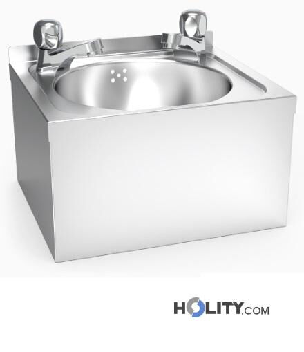 Lavabo Inox Sospeso A 2 Rubinetti H509_124