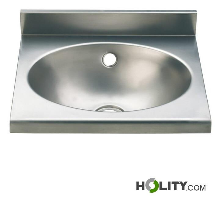 Lavabo Ovale Inox Con Alzata H586_37