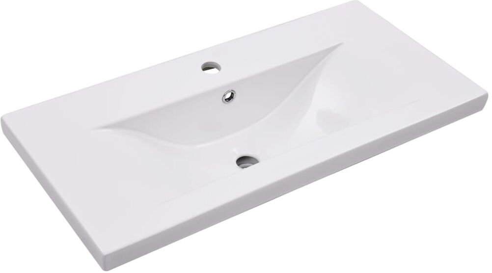 vidaXL Lavabo da Incasso 81x39,5x18,5 cm in Ceramica Bianco