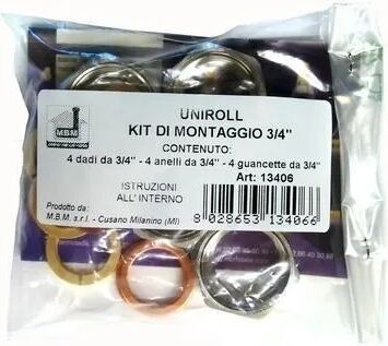 MBM Kit Di Montaggio Uniroll 1/2'' 4 Dadi, 4 Guancette 4 Anelli Di Tenuta