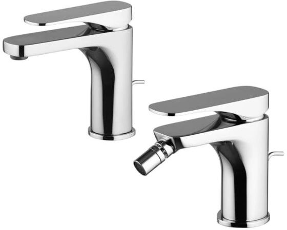 Set Miscelatori Fima Carlo Frattini Quad Lavabo E Bidet Cromo Monocomando (F3721-F3722)