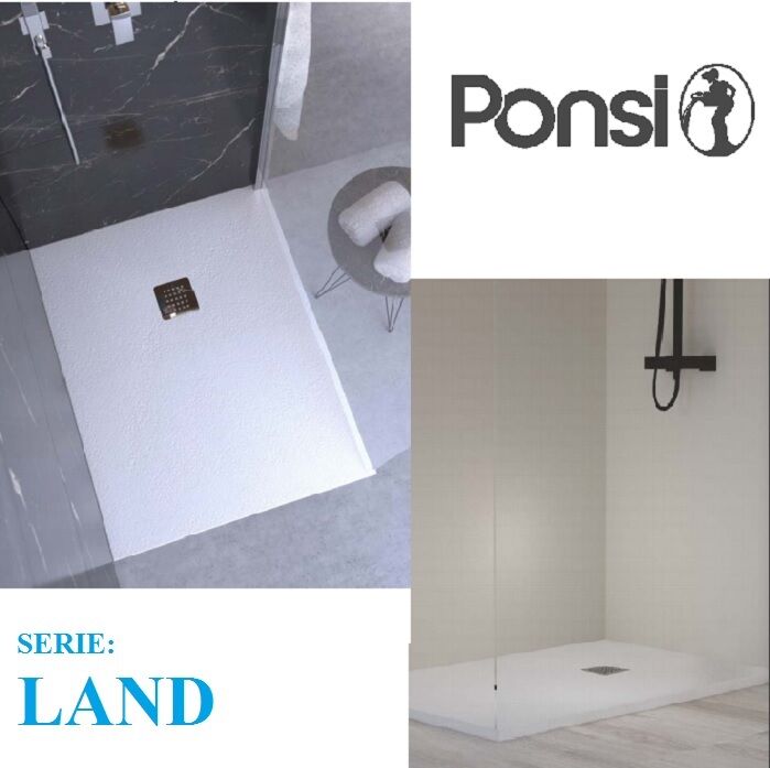 Ponsi Piatto Doccia Serie Land Slim 3,2 Cm Marmoresina 70x90