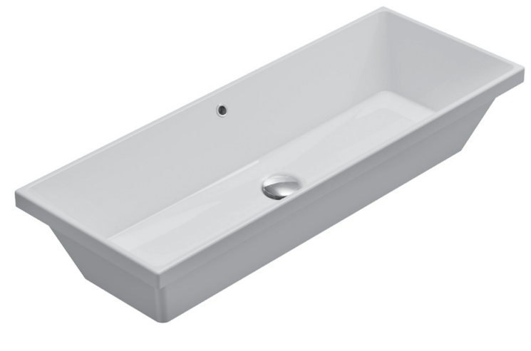 CERAMICA GLOBO Lavabo ad incasso in ceramica 90x34 cm Globo Stockholm FO090BI Bianco Ceramica