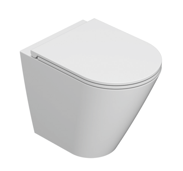 CERAMICA GLOBO Vaso a terra in ceramica 52x36 cm Globo Forty3 FO002BI Bianco Ceramica Con copri wc soft close