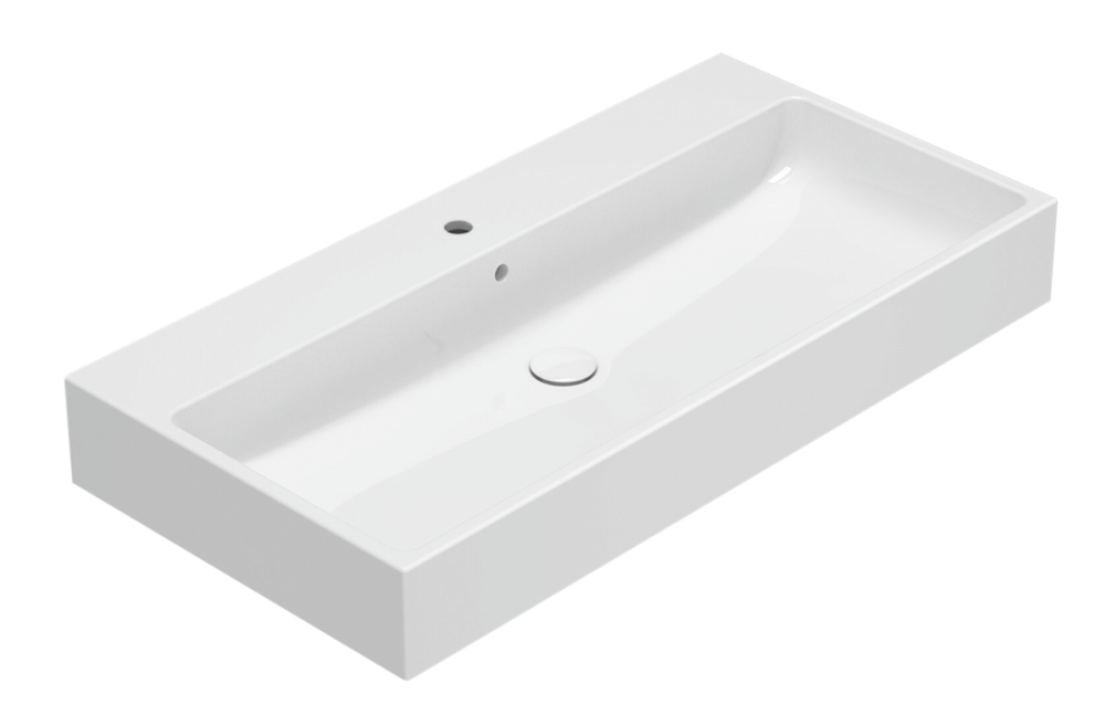 CERAMICA GLOBO Lavabo in ceramica 100x50 cm Globo Stone SCQ100BI Bianco Ceramica