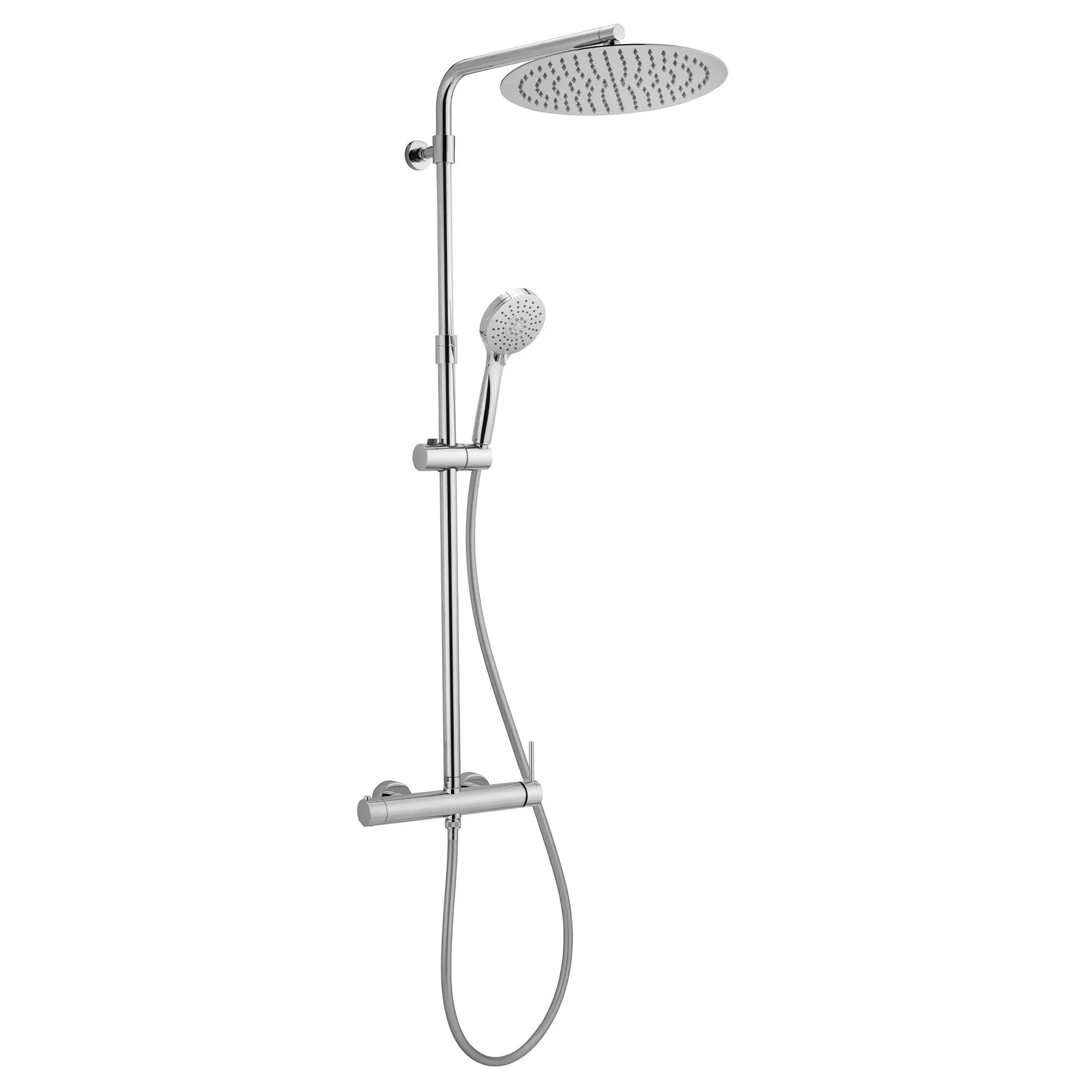 Huber COLONNA DOCCIA  LIBERTY 2 GETTI CROMO SOFFIONE INOX Ø 300 mm MISCELATORE MECCANICO