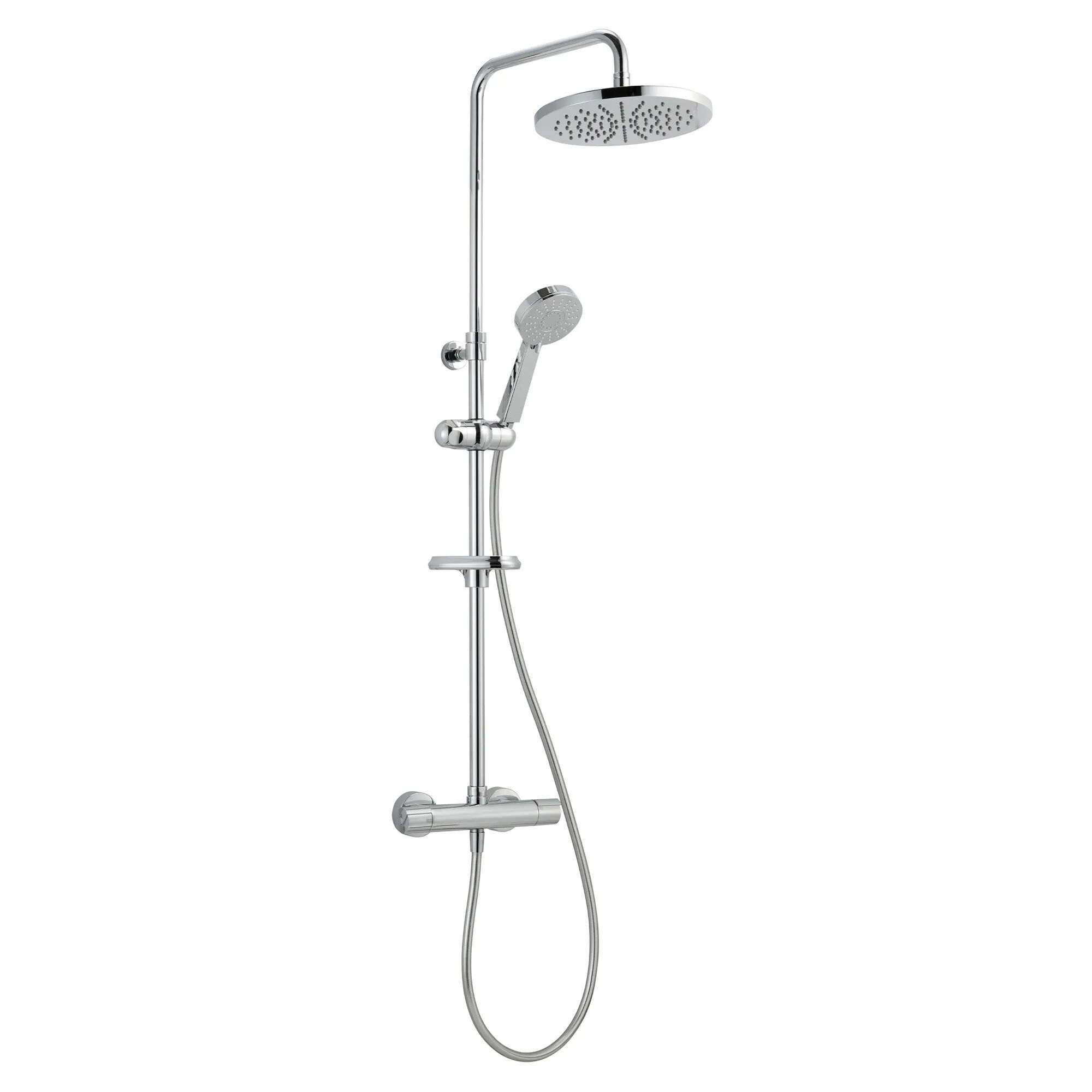 Huber COLONNA DOCCIA  LODGE 3 GETTI CROMO SOFFIONE ABS Ø 250 mm MISCELATORE TERMOSTATICO