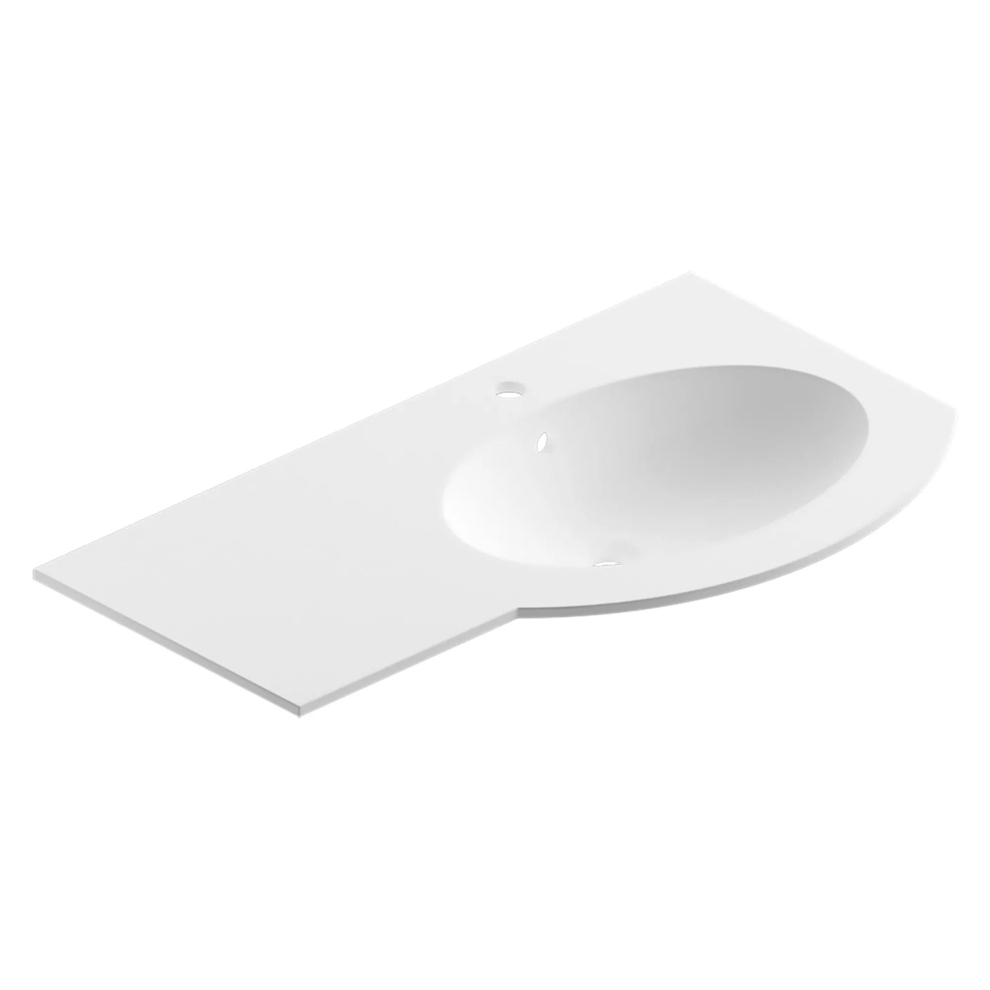 Tecnomat LAVABO DA INCASSO MODUL ROUND IN MINERAL MARMO BIANCO MATT 1 VASCA DESTRA 90x1,2x51 cm (LxHxP)